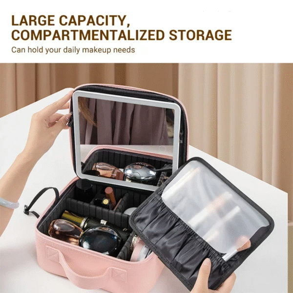 box de maquillage de voyage avec miroir LED – Image 6
