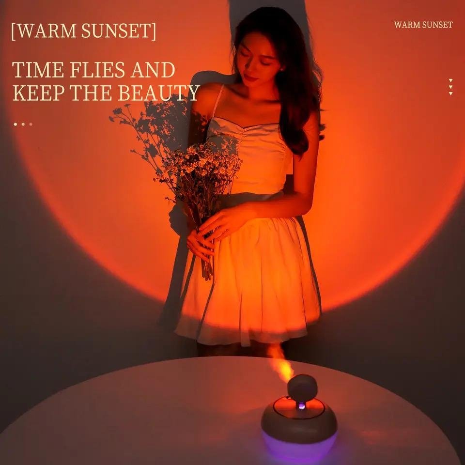Humidificateur d'air avec lampe de coucher de soleil – Image 3