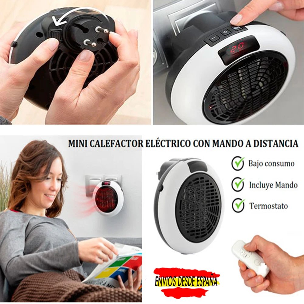 Chauffage portable Wonder Heat Pro 900 W télécommande à intensité variable numérique – Image 2