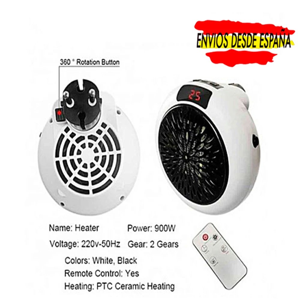 Chauffage portable Wonder Heat Pro 900 W télécommande à intensité variable numérique – Image 3