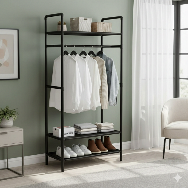 منظم ملابس متكامل بـ4 طوابق + علاقة – Image 3