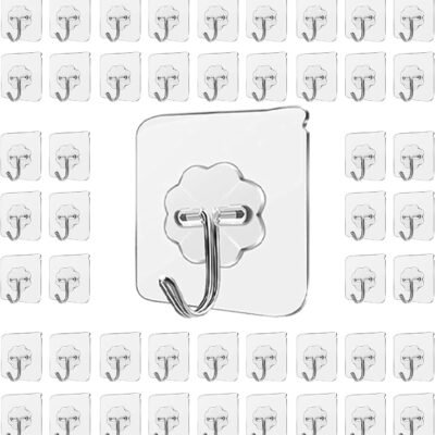 خطافات لاصقة متعددة الاستعمال بدون حفر. – تثبيت قوي 50قطعة