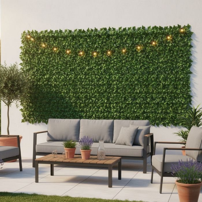 Panneaux de clôture à feuilles vertes artificielles 3M/1M