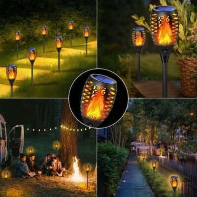 led lumiere solaire flame