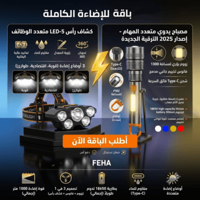 Pack Éclairage Pro 2 en 1 (Lampe Zoom + Lampe Frontale)